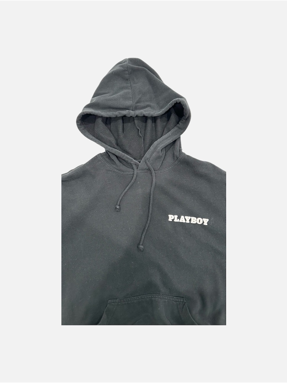 PLAYBOY Black Pullover Hoodie with White Logo - Picture 3 of 4